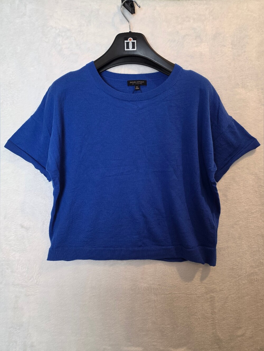 Banana Republic Blue Macaw Merino Wool Knit Drop Shoulder Crewneck Top XL